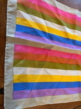 Kenzo Colorful Striped Silk Scarf - Multicolor